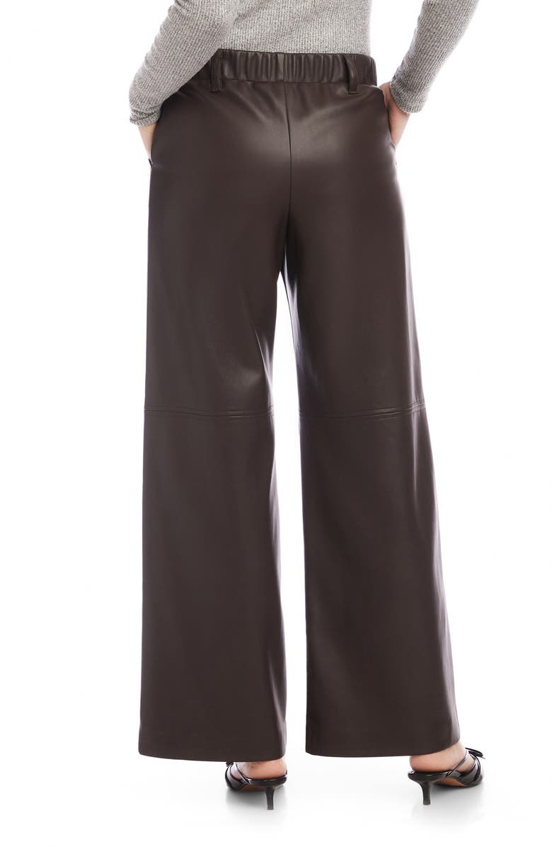 FIFTEEN TWENTY Lara Faux Leather Wide Leg Pants, Alternate, color, Brown