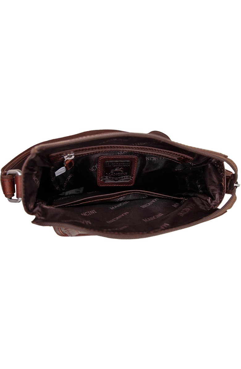 Mancini Buffalo Leather Everyday Crossbody Bag, Alternate, color, Brown