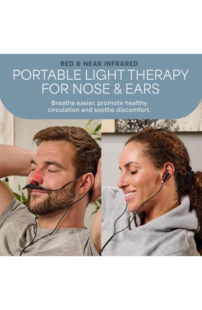 Lifepro Red Light Therapy Device for Nose & Ears Infrared Sinus Relief, Alternate, color, Black