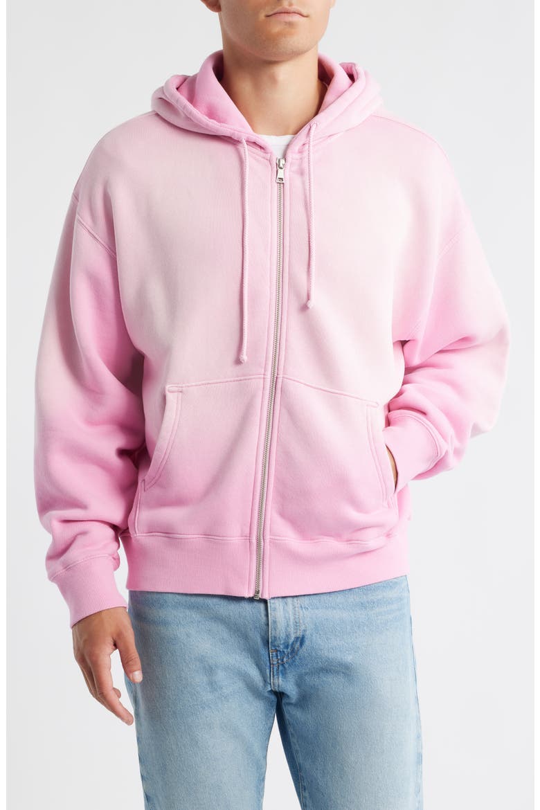 Core Oversize Terry Full Zip Hoodie, Alternate, color, SUN FADED PINK