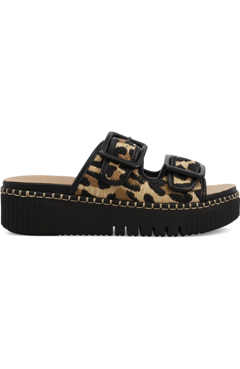 MIA Jimenna Buckle Strap Platform Sandal, Alternate, color, Leopard/ Black