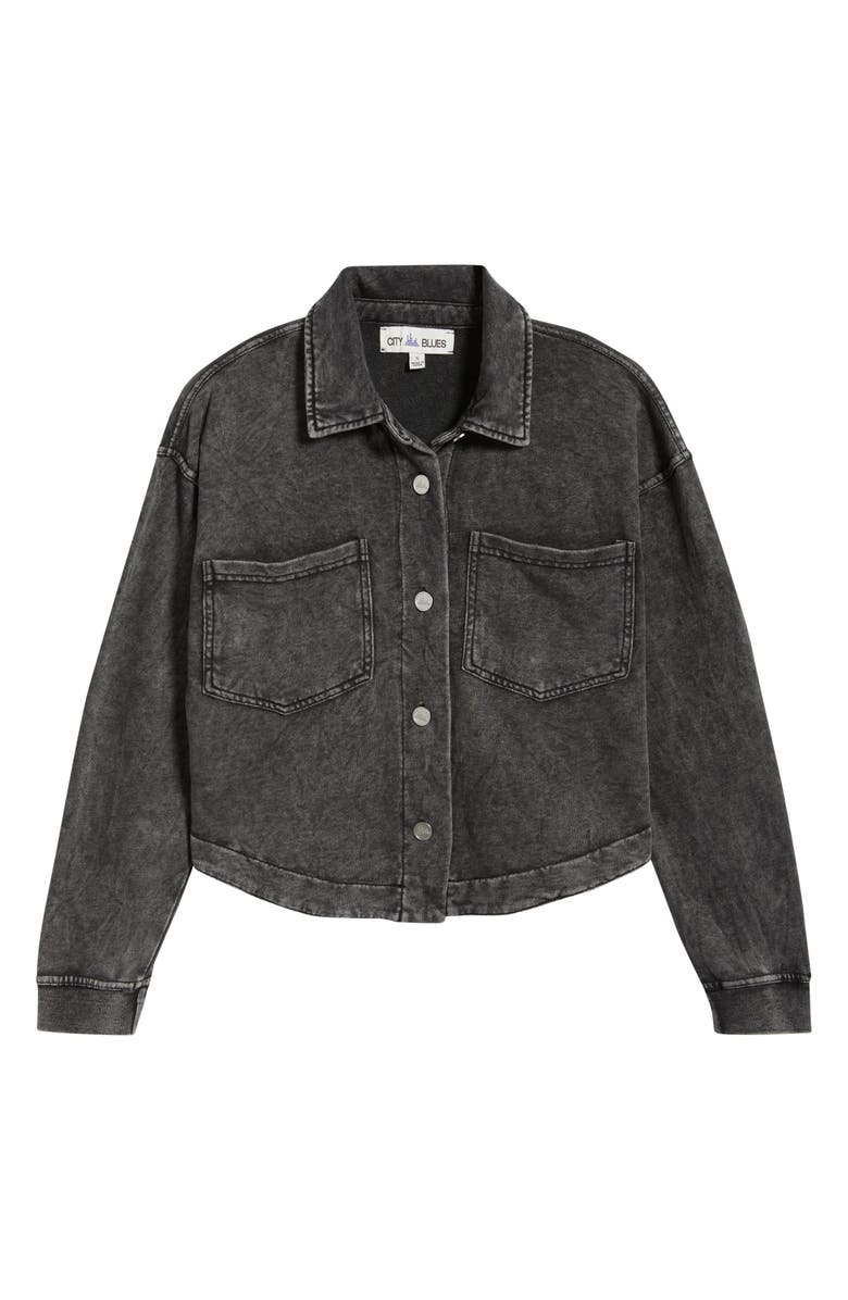 CITY BLUES Crop Knit Shacket, Alternate, color, Black