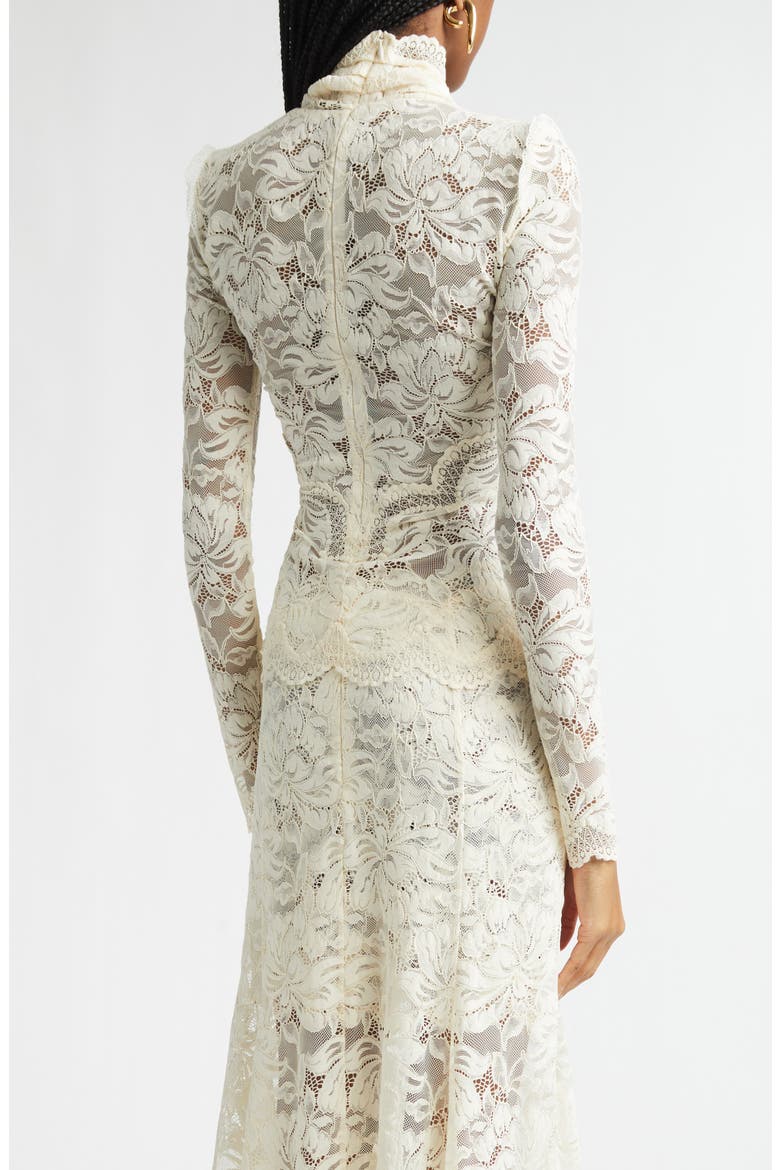 Twist Front Scalloped Lace Top, Alternate, color, IVORY