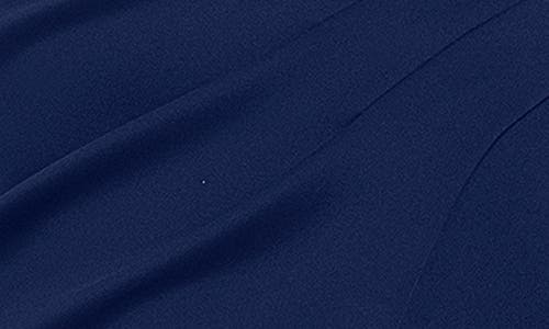 Xscape Evenings Asymmetric Neck Scuba Trumpet Gown In Midnight