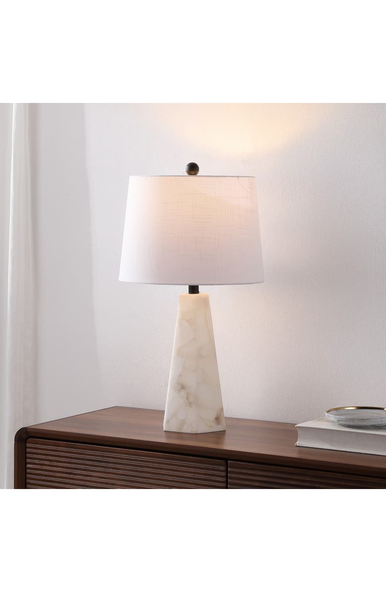 JONATHAN Y Xio Alabaster LED Table Lamp, Alternate, color, Ivory
