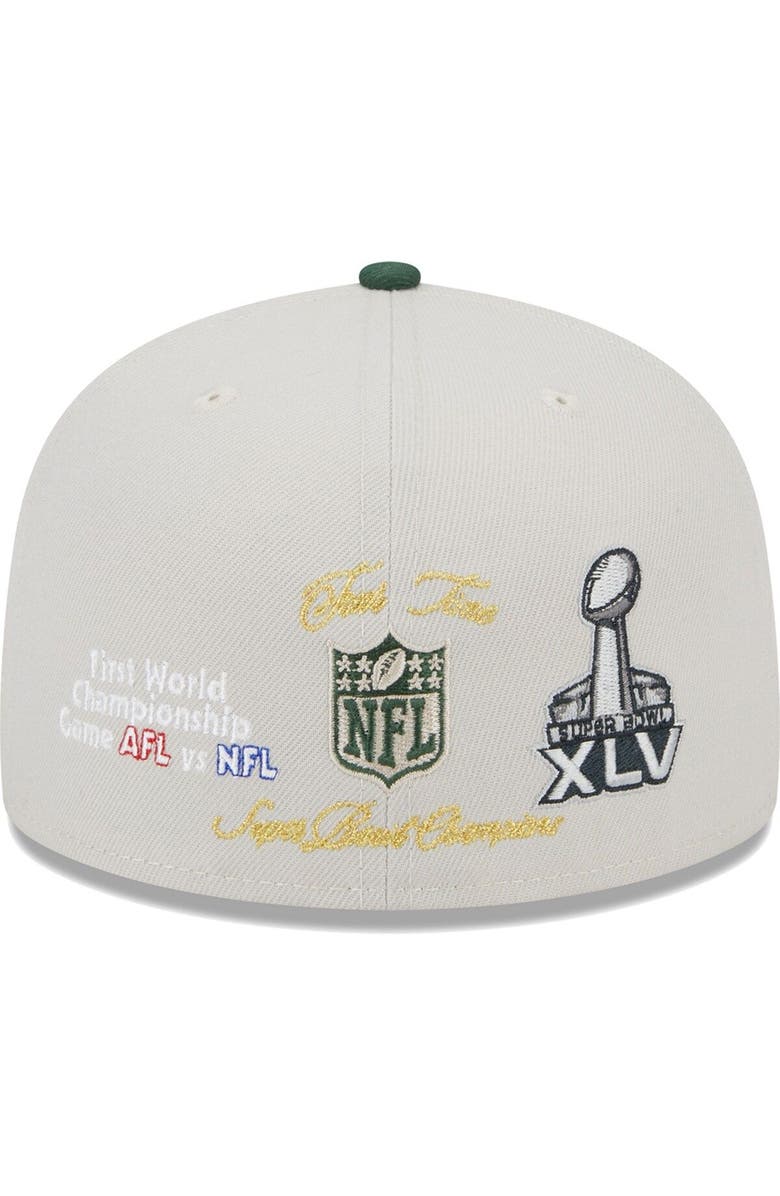 New Era Men's New Era Khaki/Green Green Bay Packers Super Bowl Champions Patch 59FIFTY Fitted Hat, Alternate, color, 