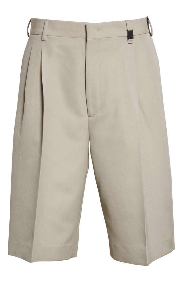 Fendi Pleated Wool Bermuda Shorts, Alternate, color,