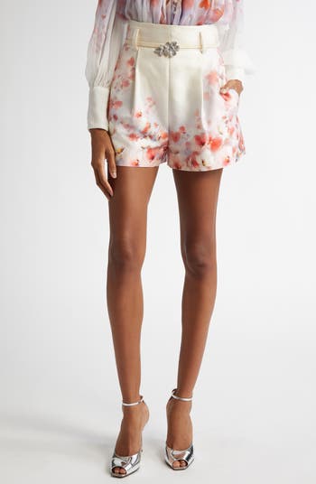 【Zimmermann】Crush belted floral-print twill shorts Zimmermann Floral Print Belted Twill Shorts | Nordstrom