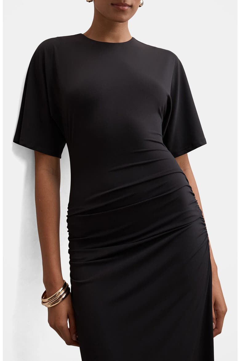 Colbie Jersey Midi Dress, Alternate, color, BLACK