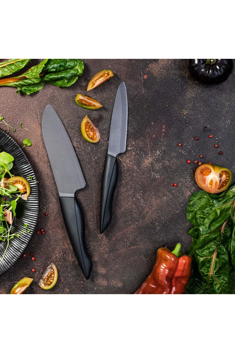 INNOVATIONblack® 2-Piece Ceramic Knife Set, 6-Inch Chef's and 4.5-Inch Utility, Alternate, color, Black