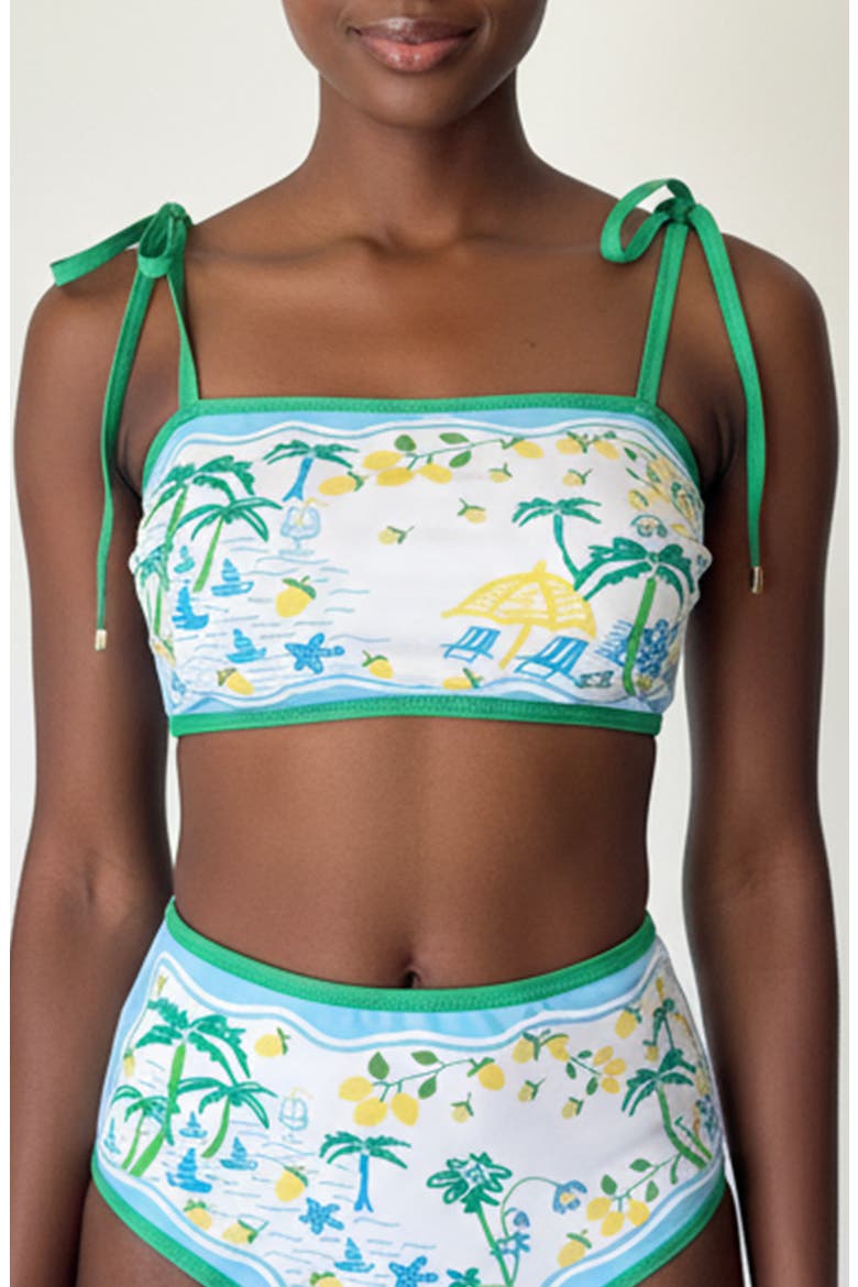 Tropical Escape Reversible Bikini Top, Alternate, color, Green