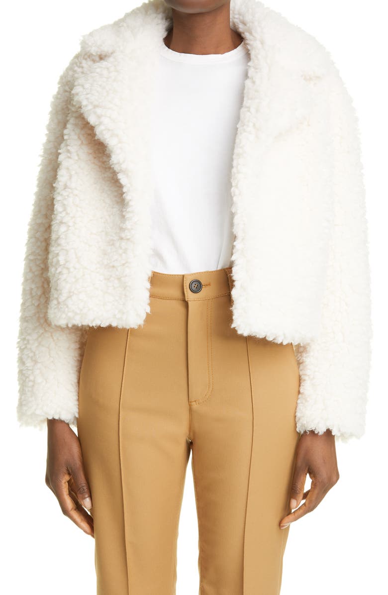 Stand Studio Janet Crop Faux Shearling Jacket, Main, color, 
