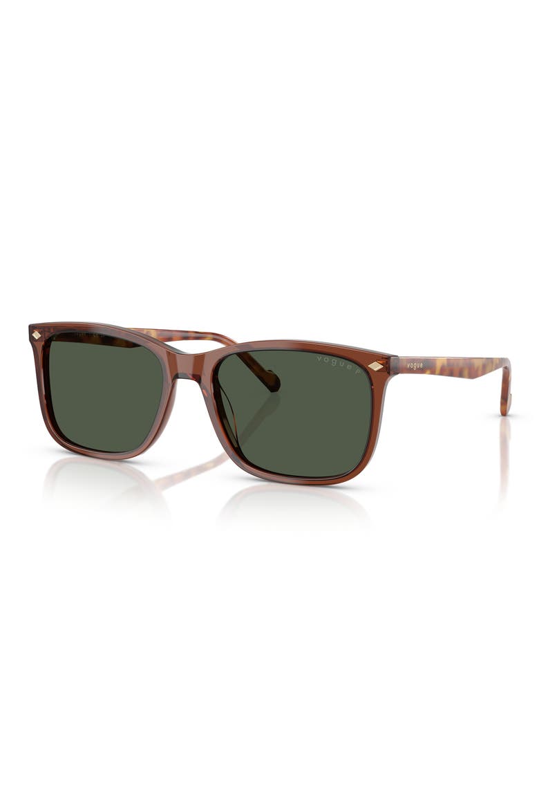 57mm Pillow Sunglasses, Alternate, color, TRANSPARENT BROWN