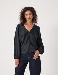 Hush Grace Satin Long Sleeve Top