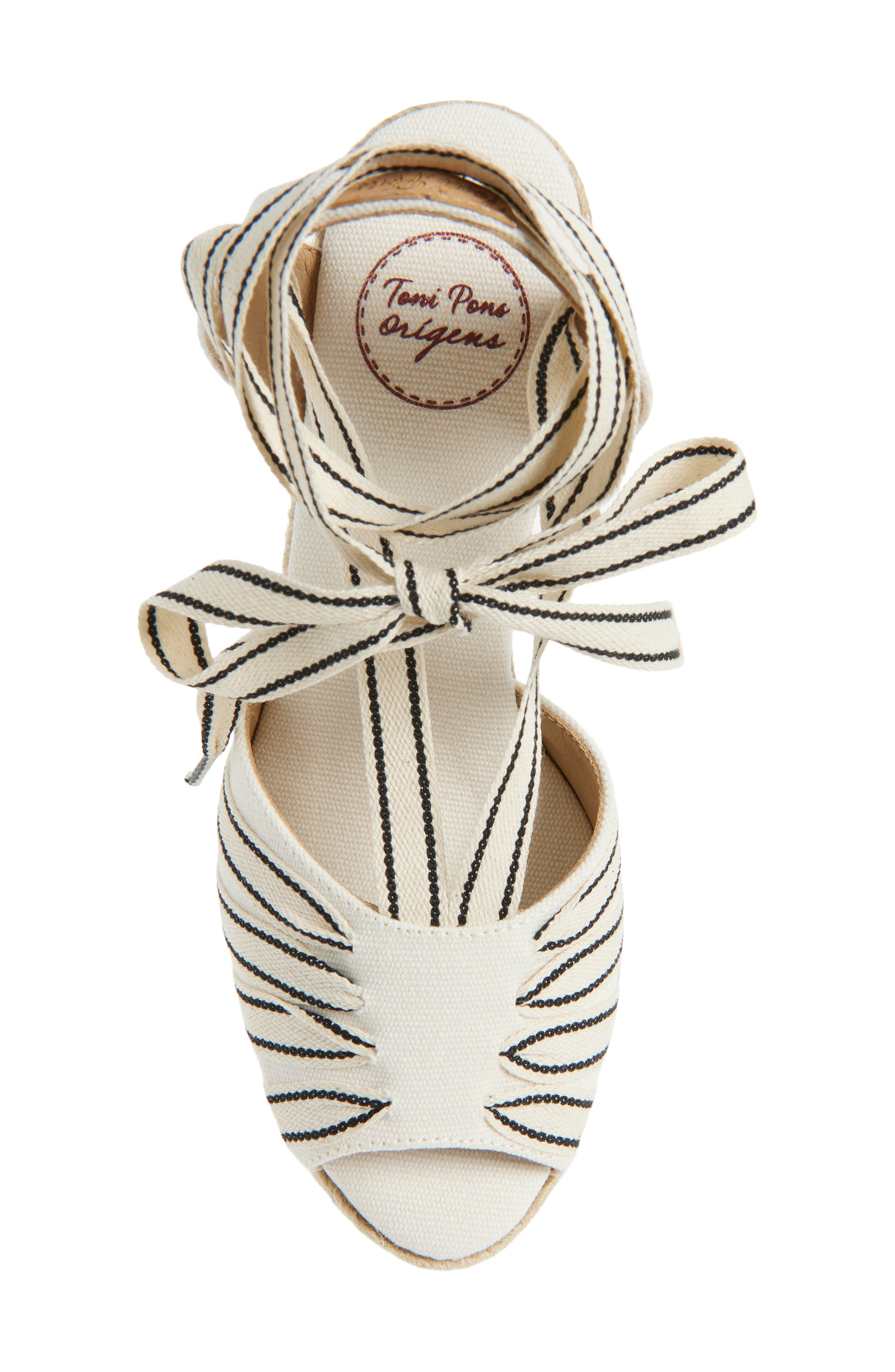 Toni Pons Wraparound Espadrille Wedge, Alternate, color, Cru-Negre