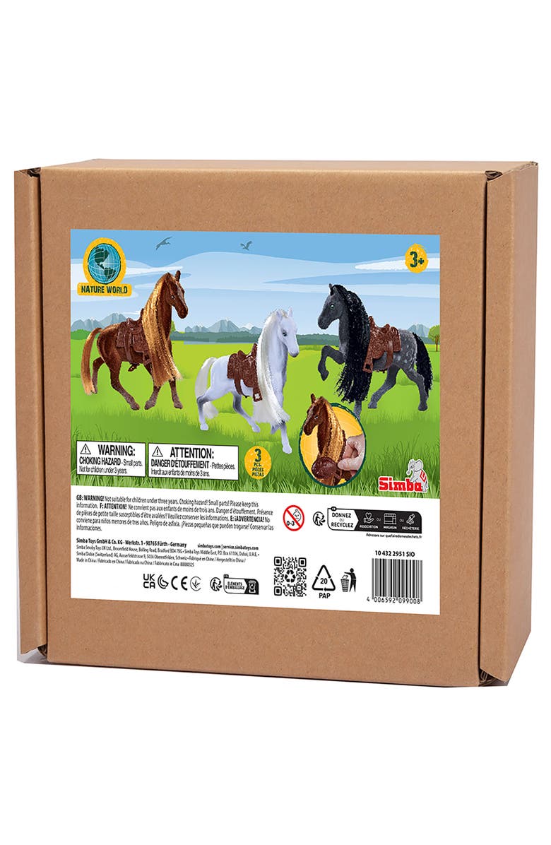 Simba Flocked Horse Set, 3 Pony Figures, Alternate, color, Multicolored