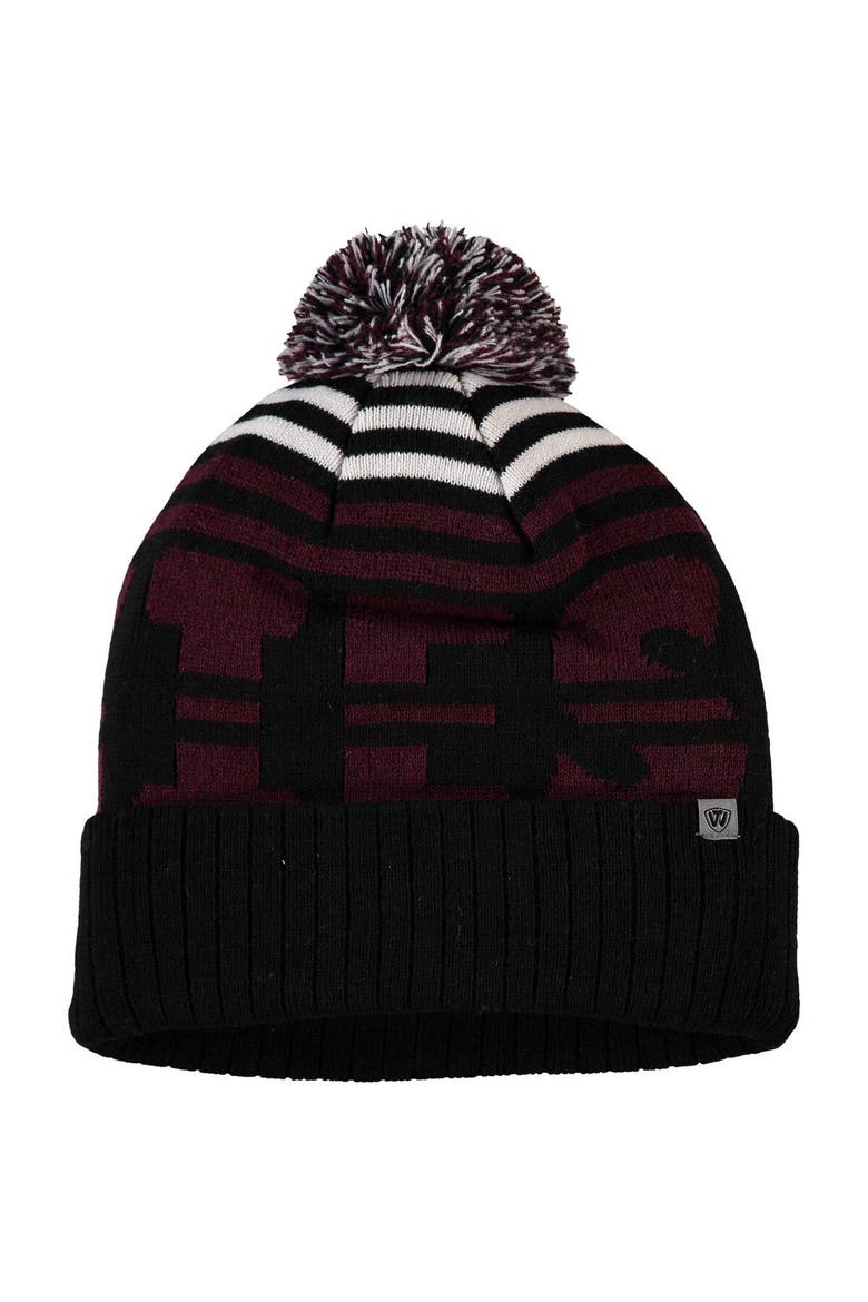 Men's Top of the World Black/Maroon Texas A&M Aggies Colossal Cuffed Knit Hat with Pom, Alternate, color, Black