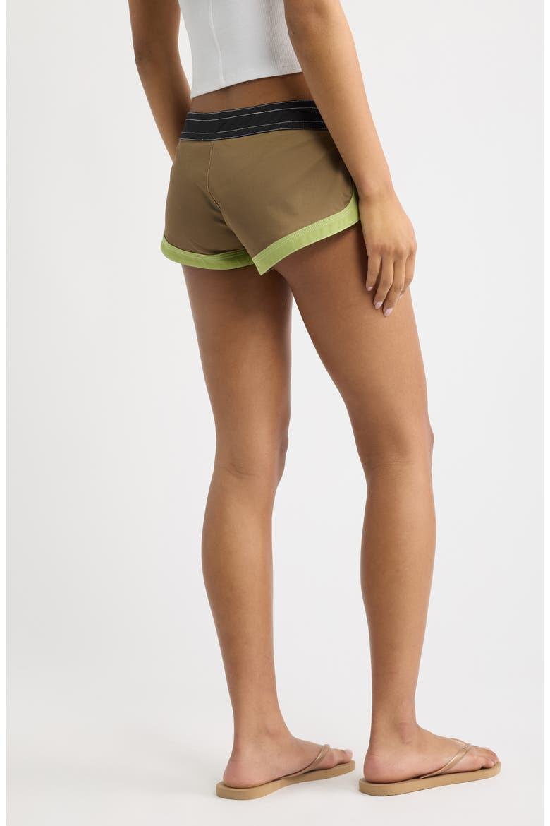 LDN Beaded Micro Board Shorts, Alternate, color, BROWN
