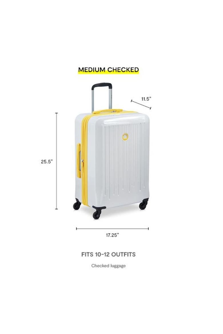 Christine Hardside Expandable (19"/25"/30") 3 Piece Spinner Luggage Set, Alternate, color, White/Yellow