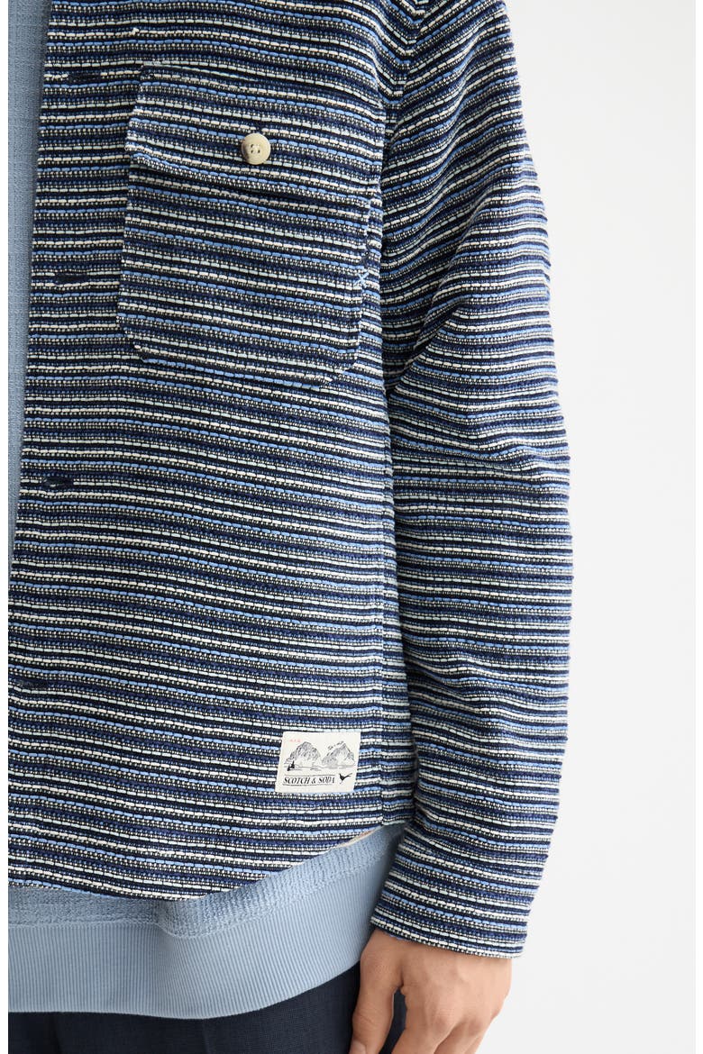 Stripe Structured Overshirt, Alternate, color, BLUE STRIPE