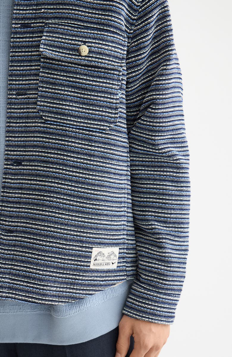 Scotch & Soda Stripe Structured Overshirt, Alternate, color, Blue Stripe
