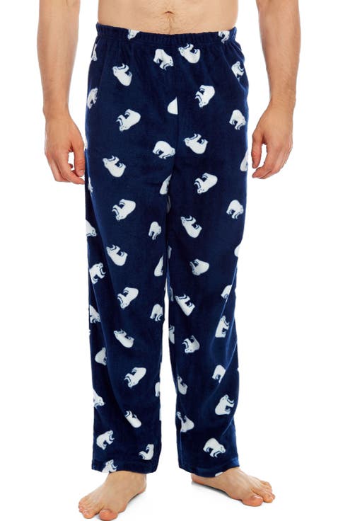 Men's Fleece Printed Holiday Pajama Pants