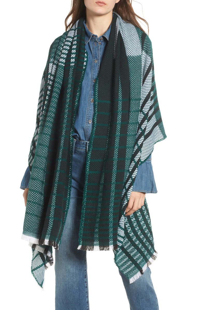 Treasure & Bond Plaid Blanket Wrap, Main, color,