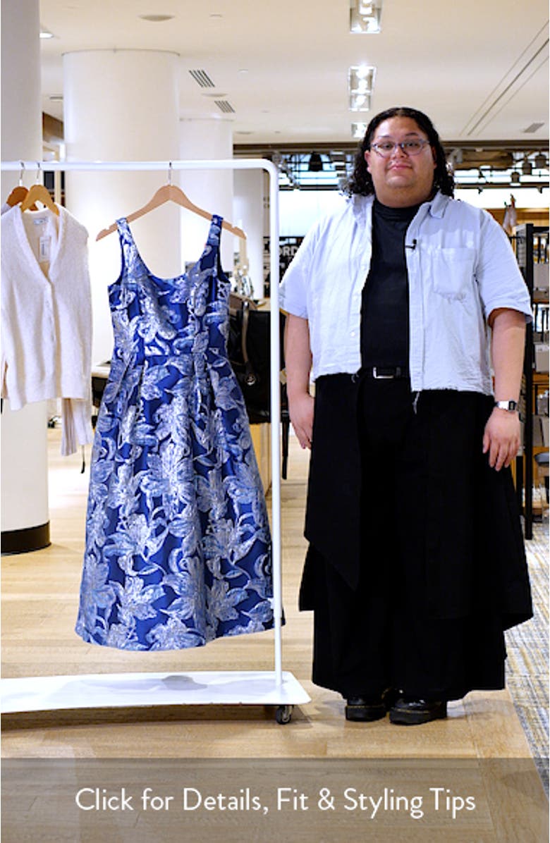 Floral Brocade Midi Cocktail Dress, sales video thumbnail