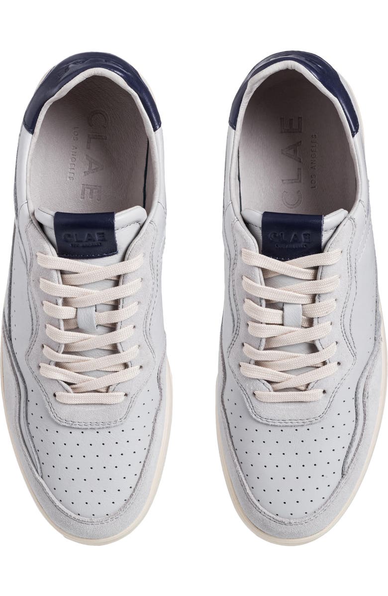 CLAE Haywood Low Top Leather Sneaker, Alternate, color, Quiet Grey Leather Navy