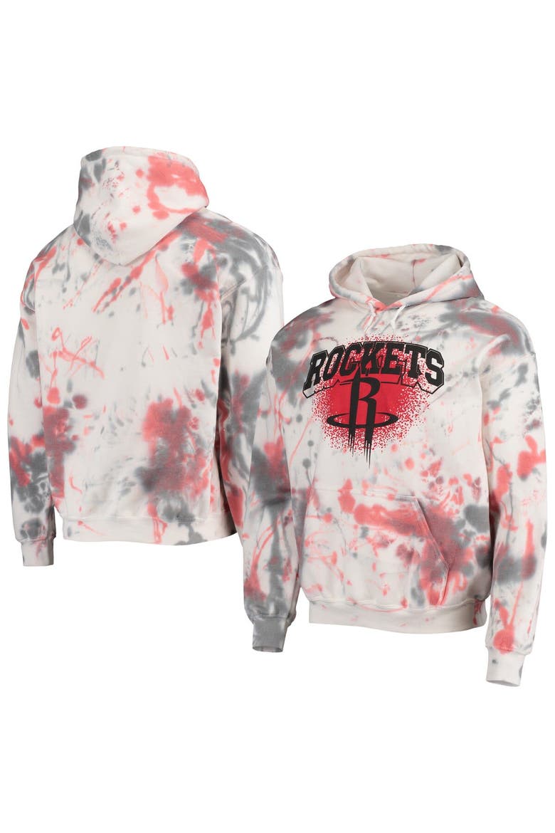 Men's Junk Food Cream Houston Rockets Tie-Dye Pullover Hoodie, Main, color, White