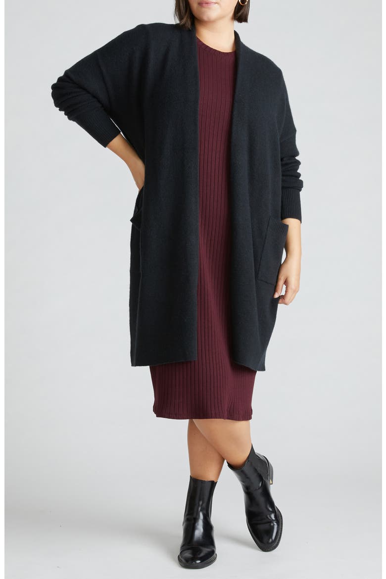 Open Front Duster, Main, color, BLACK