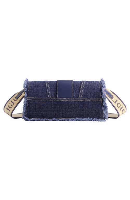 True Religion Frayed Denim Flap Crossbody Bag