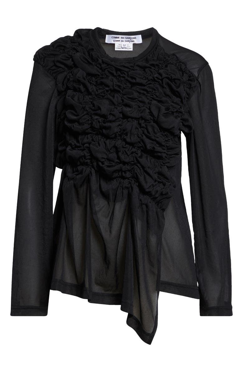 Comme des Garçons Comme des Garçons Gathered Ruffle Top, Main, color, Black