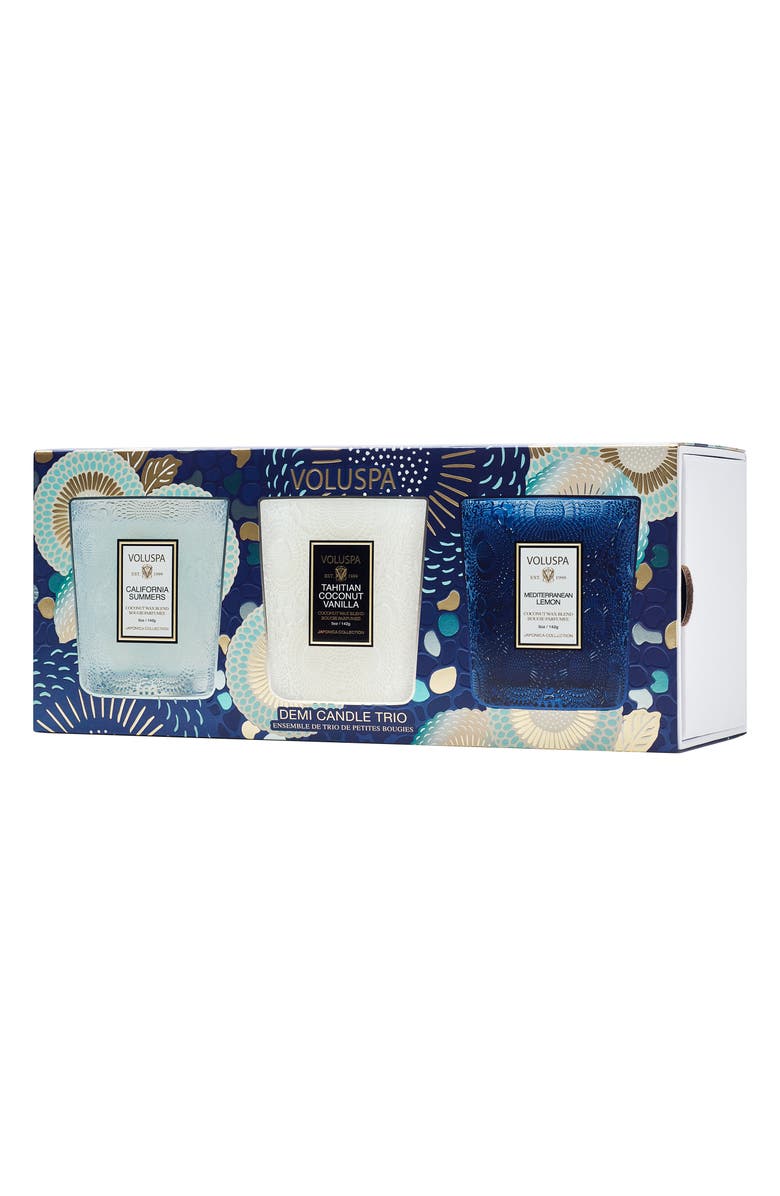 Voluspa Coastal Getaway Demi Candle Trio, Alternate, color,