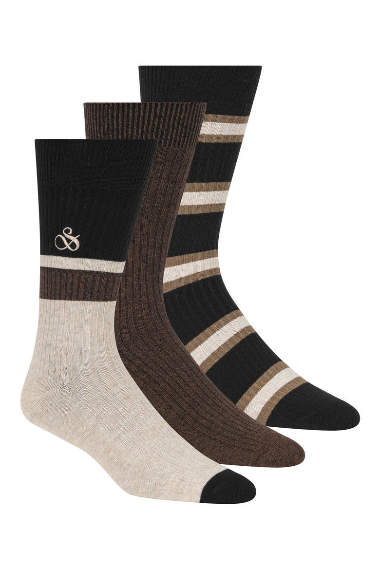 3-Pack Crew Socks , Main, color, MEDIUM BEIGE