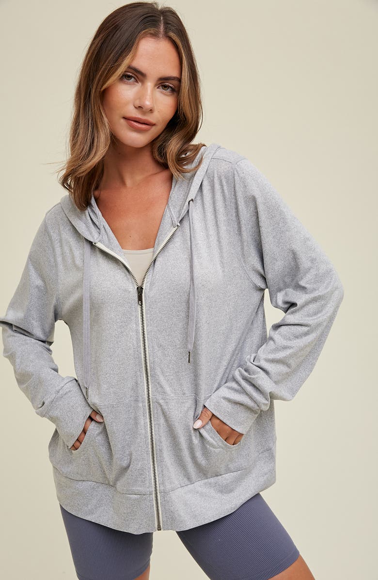 WISHLIST Soft Athletic Zip Hoodie, Alternate, color, Heather Grey