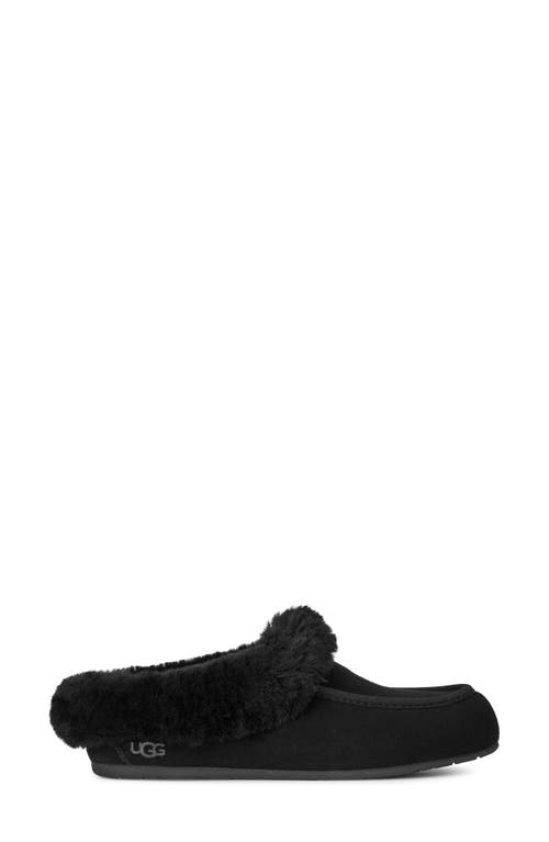 Ugg(r) Ansley Genuine Shearling Trim Suede Mule In Black