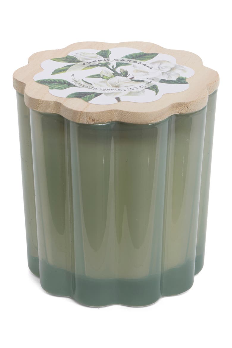 Milkglass Flower Candle, Main, color, FRESH GARDENIA