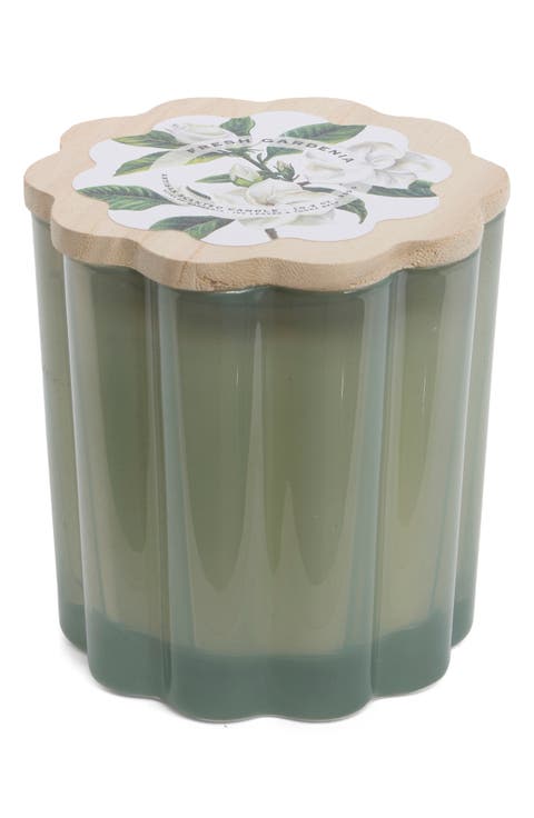 Fresh Gardenia Milkglass Flower Candle
