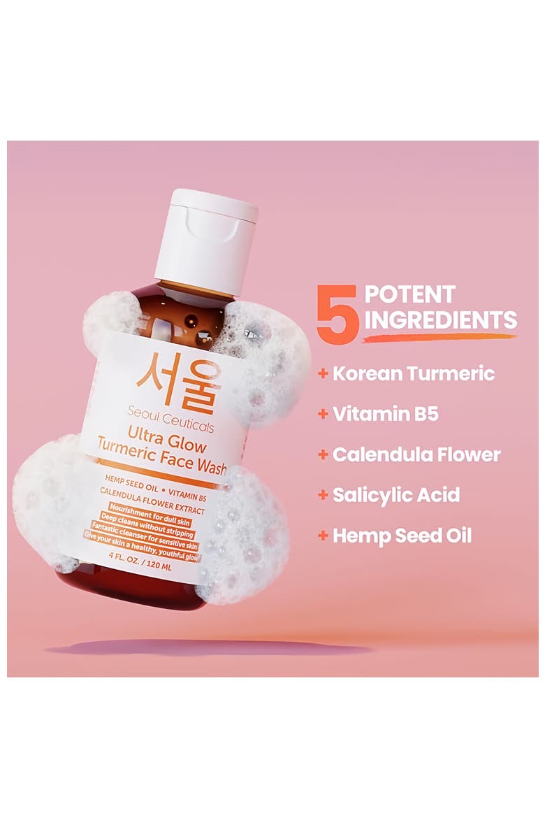 Ultra Glow Korean Turmeric Face Wash, Alternate, color, Clear