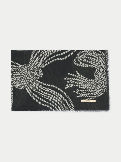 Rope Knot Printed Cashmere Shawl
