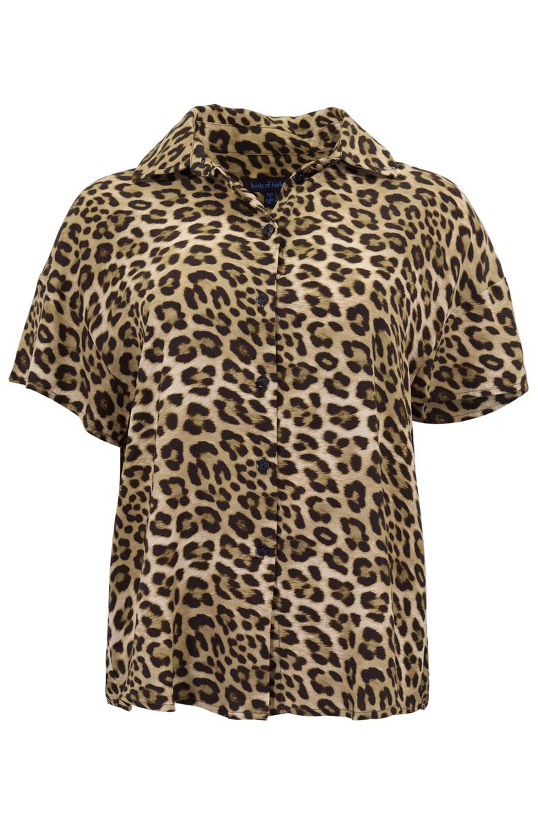 Lords of Harlech Leopard Womens Printed Shirt, Alternate, color, Leopard Brown