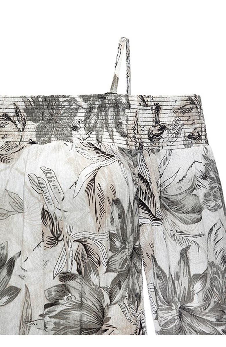 LASCANA Women's Off The Shoulder Patterned Dress, Alternate, color, Black Printed