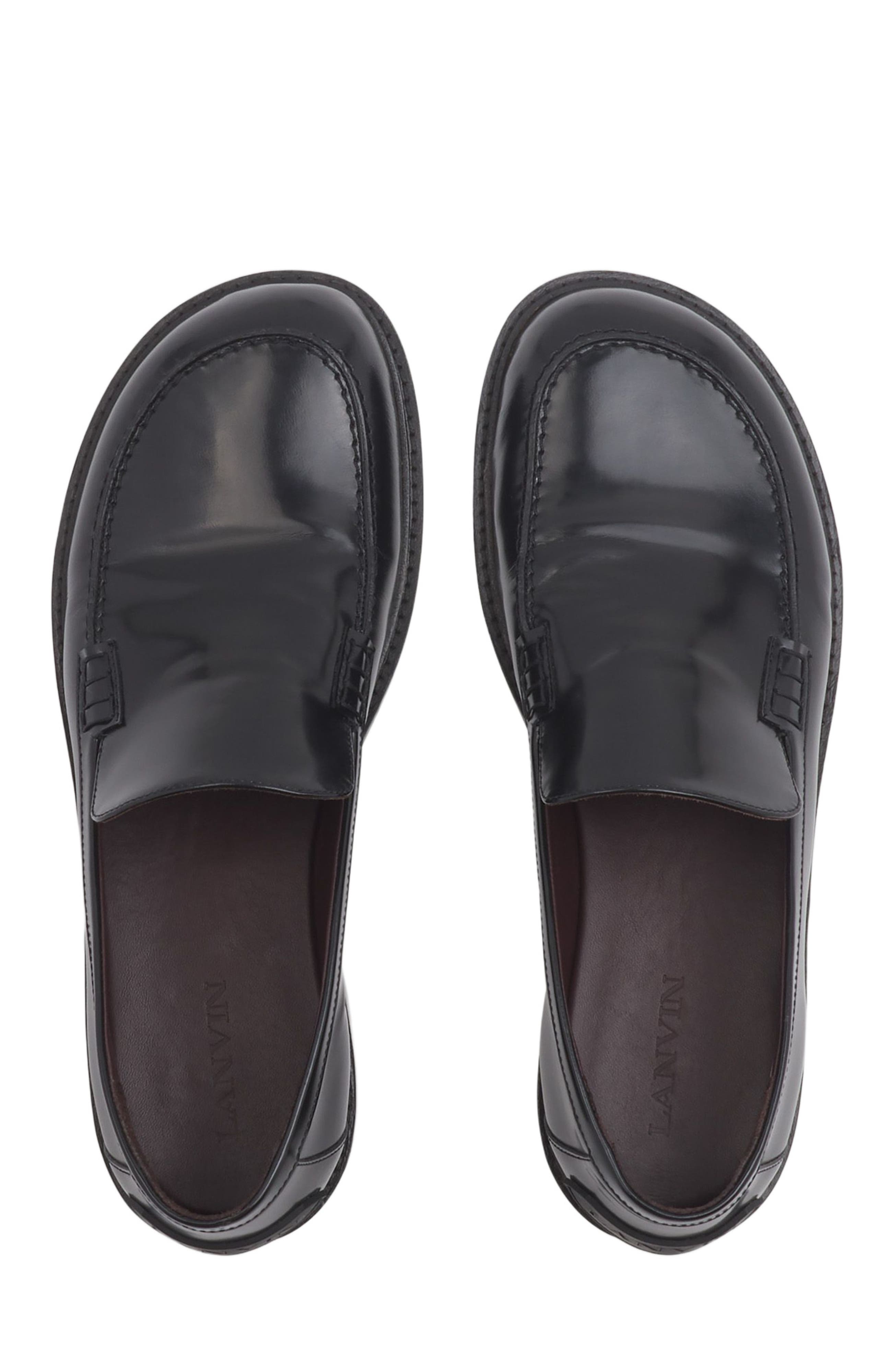 Lanvin SPINTO LOAFERS IN GLOSSY LEATHER, Alternate, color, 