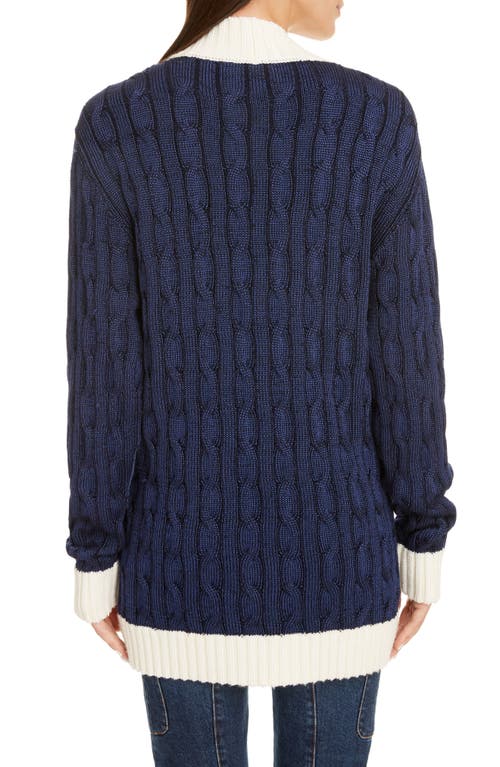 Balmain Oversized Wool Blend Cable Knit Cardigan