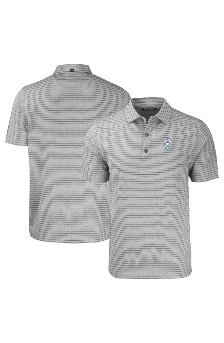 Cutter & Buck Men's Cutter & Buck Heather Gray Houston Oilers Throwback Big & Tall Forge Eco Heather Stripe Stretch Recycled Polo, Main, color, 