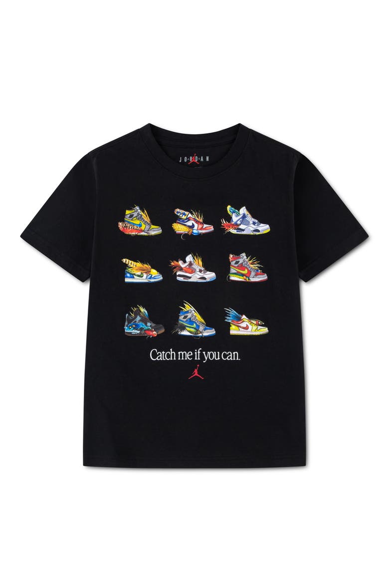 Kids' Fishing Lures Graphic Cotton Blend T-Shirt, Main, color, BLACK