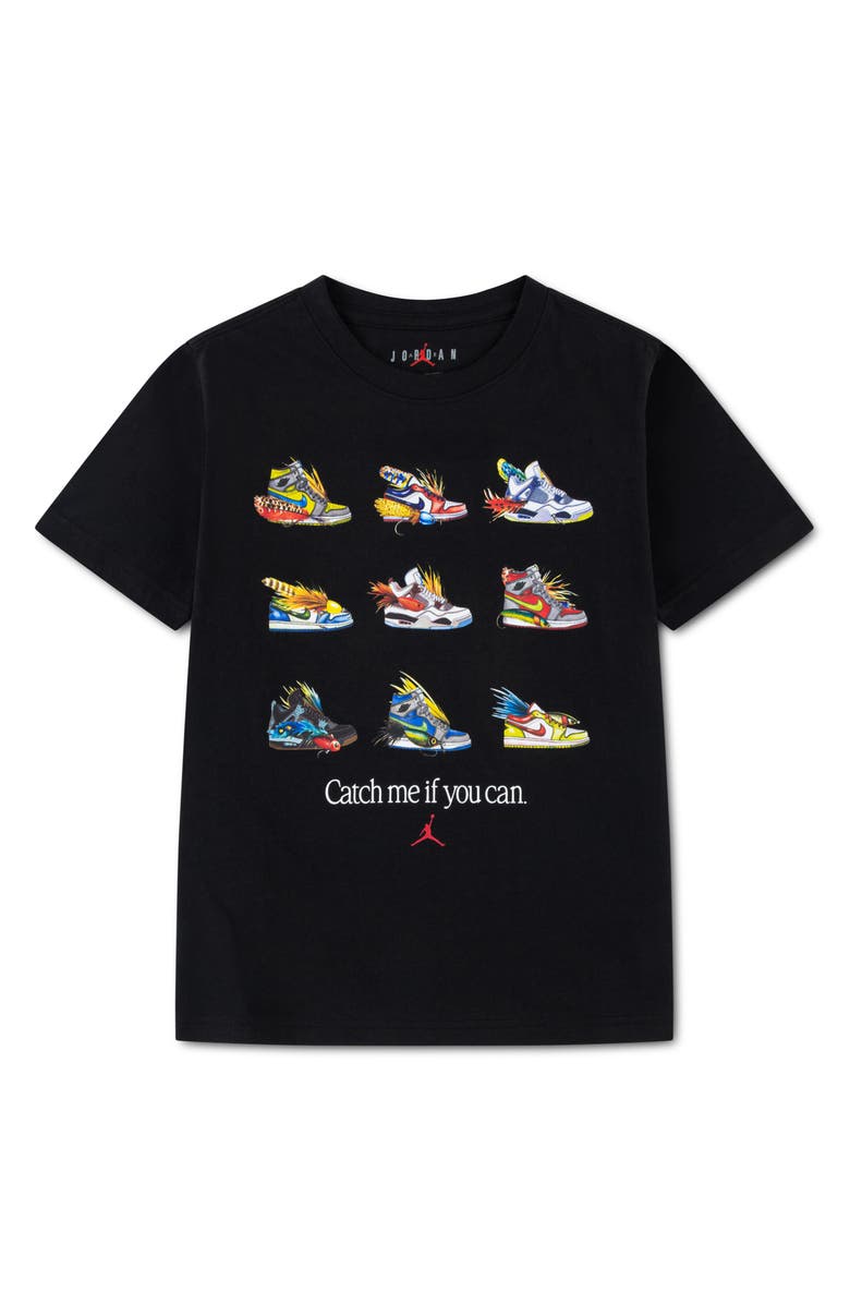 Jordan Kids' Fishing Lures Graphic Cotton Blend T-Shirt, Main, color, Black