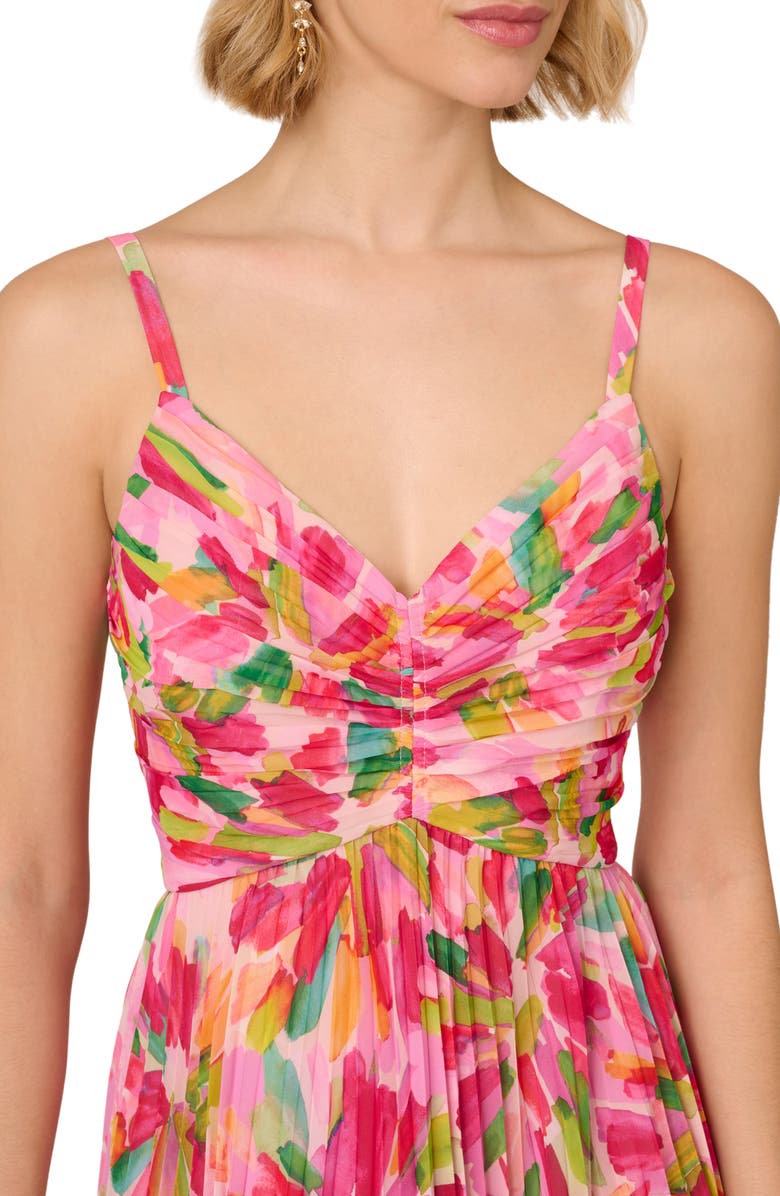 Adrianna Papell Pleated Cocktail Midi Dress, Alternate, color, 