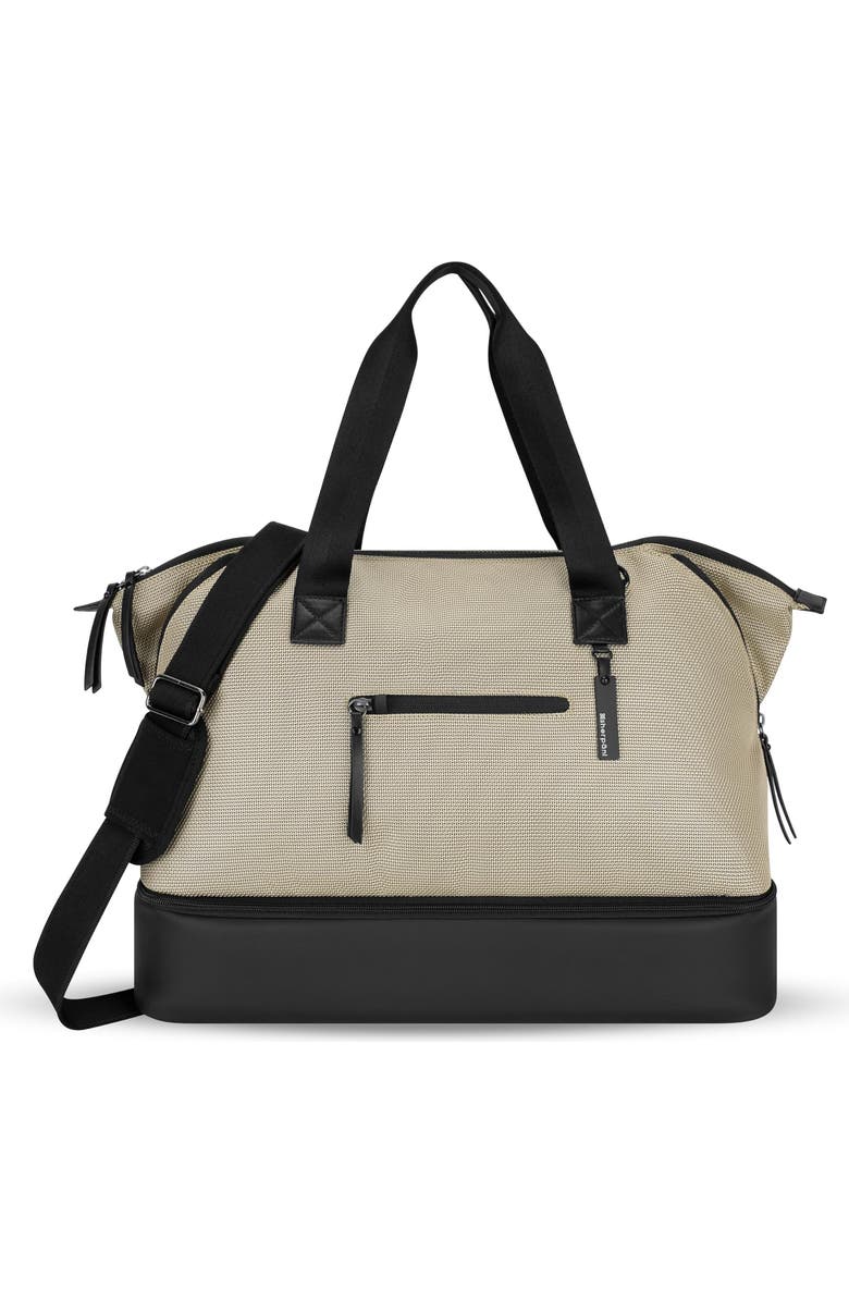 Sherpani Boston Anti Theft Travel Tote Bag with Removable Shoe Compartment, Main, color, Straw